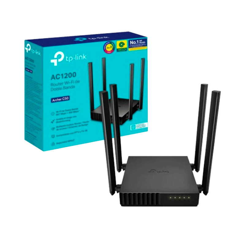 ROUTER TP-LINK ARCHER C50 DUL BAND AC-1200 4 ANTENAS